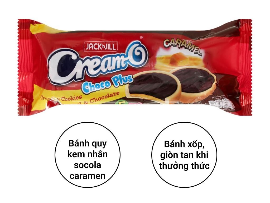 Bánh quy socola caramen Cream-O gói 90g 2