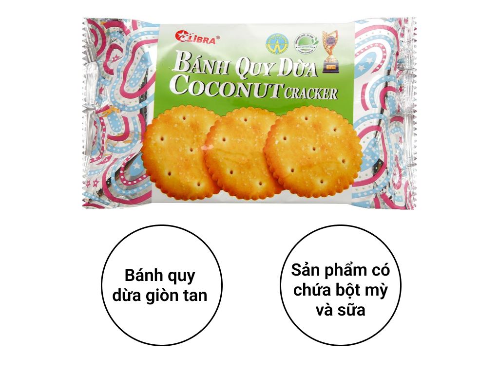 Bánh quy dừa tròn Libra gói 160g giá tốt tại Bách hoá XANH