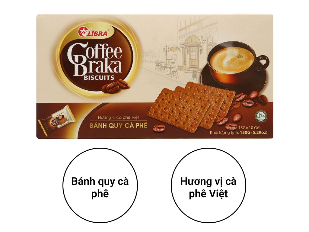 Bánh quy cà phê Braka Libra 150g giá tốt tại Bách hoá XANH
