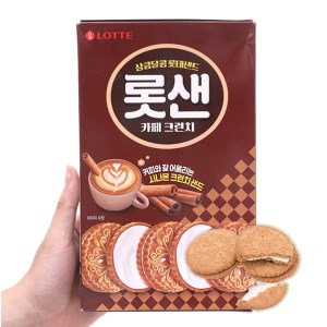 Bánh quy kem vị cà phê, quế Lotte Sand hộp 306g