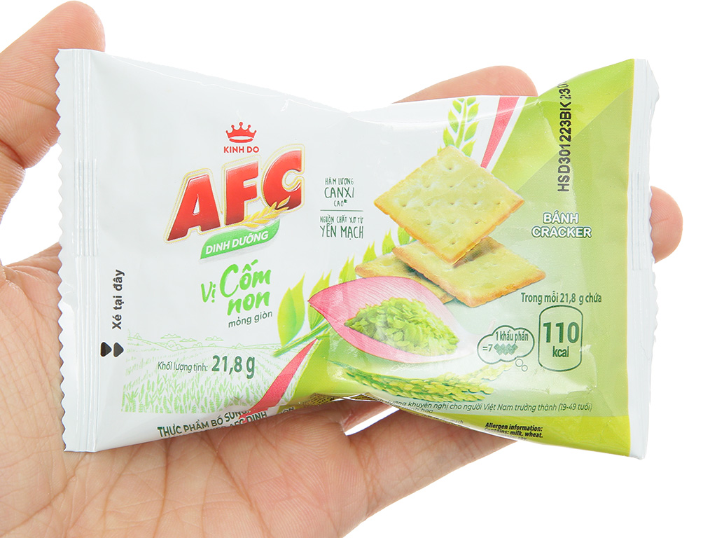 Bánh cracker vị cốm non AFC 109g tại Bách hóa XANH