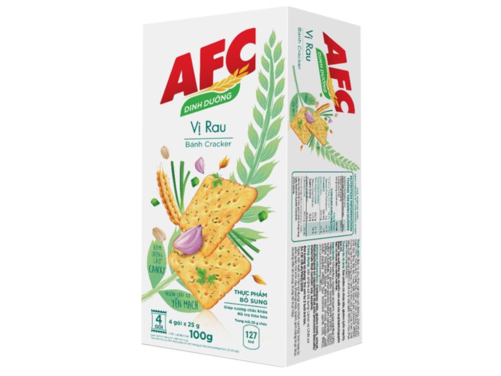 Bánh vị rau xanh AFC 4 gói x 25g giá tốt tại Bách hoá XANH