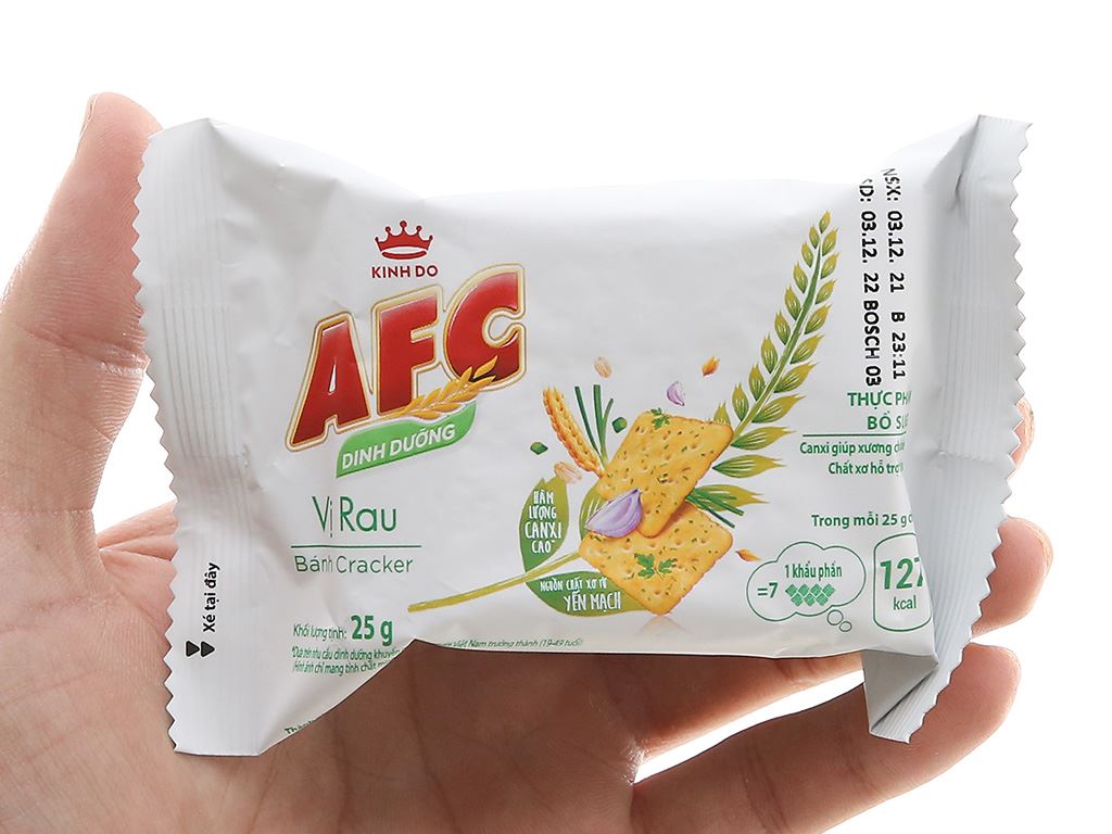 Bánh vị rau xanh AFC 4 gói x 25g giá tốt tại Bách hoá XANH