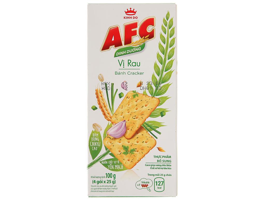 Bánh vị rau xanh AFC 4 gói x 25g giá tốt tại Bách hoá XANH