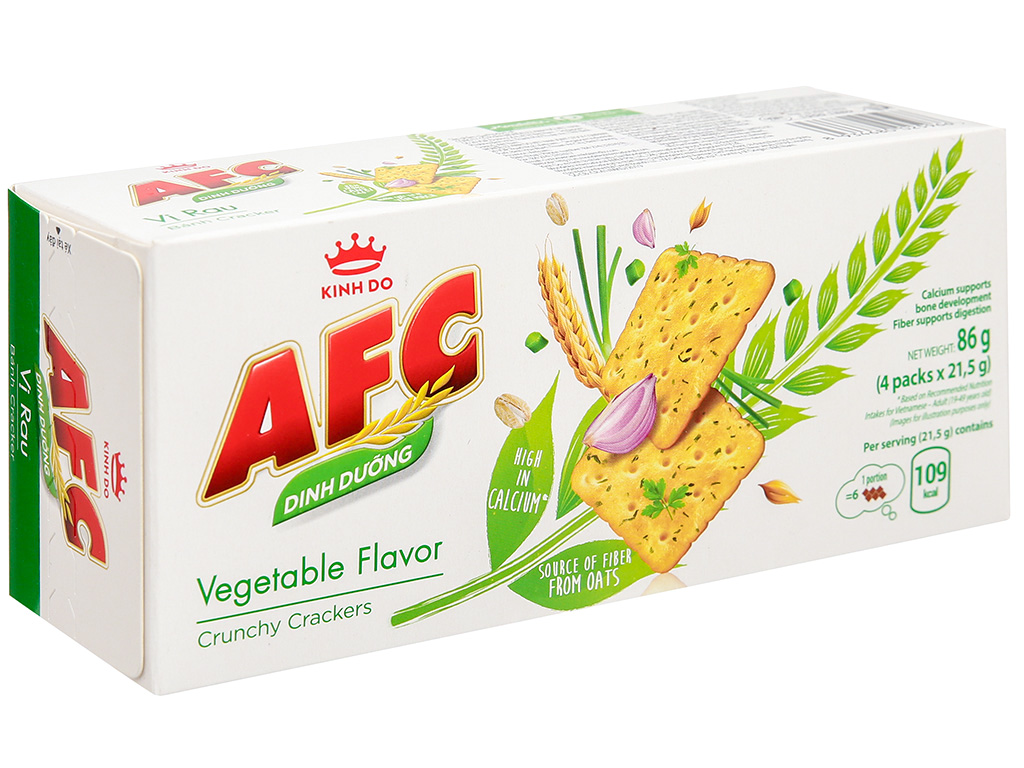 Bánh vị rau xanh AFC 4 gói x 21.5g giá tốt tại Bách hoá XANH