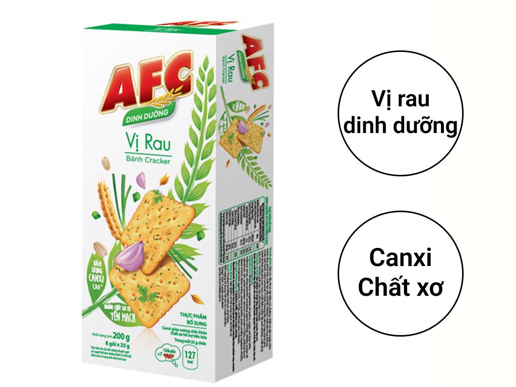 Bánh cracker rau AFC 8 gói x 25g giá tốt tại Bách hoá XANH