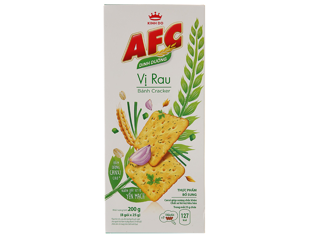 Bánh cracker vị rau AFC Dinh Dưỡng hộp 200g 0