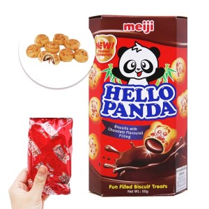 Bánh gấu nhân kem socola Meiji Hello Panda hộp 50g