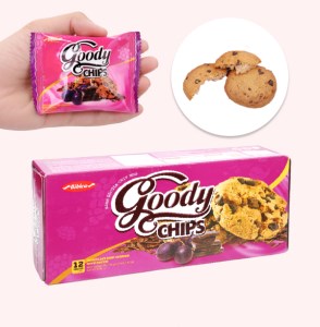 Bánh quy hạt socola chip và nho khô Goody Chips hộp 144g