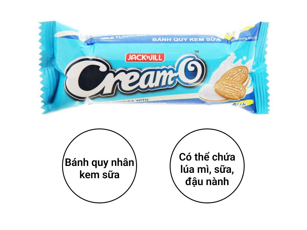 Bánh quy nhân kem sữa Cream-O gói 54g 2