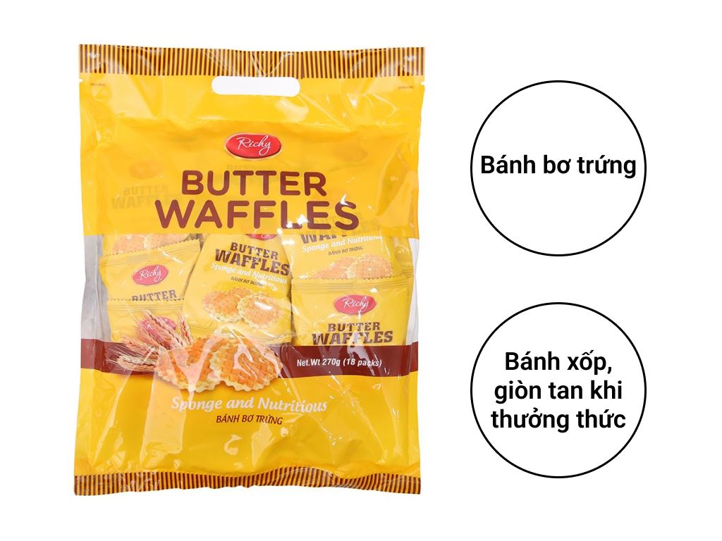 Bánh bơ trứng Butter Waffles Richy gói 270g 2