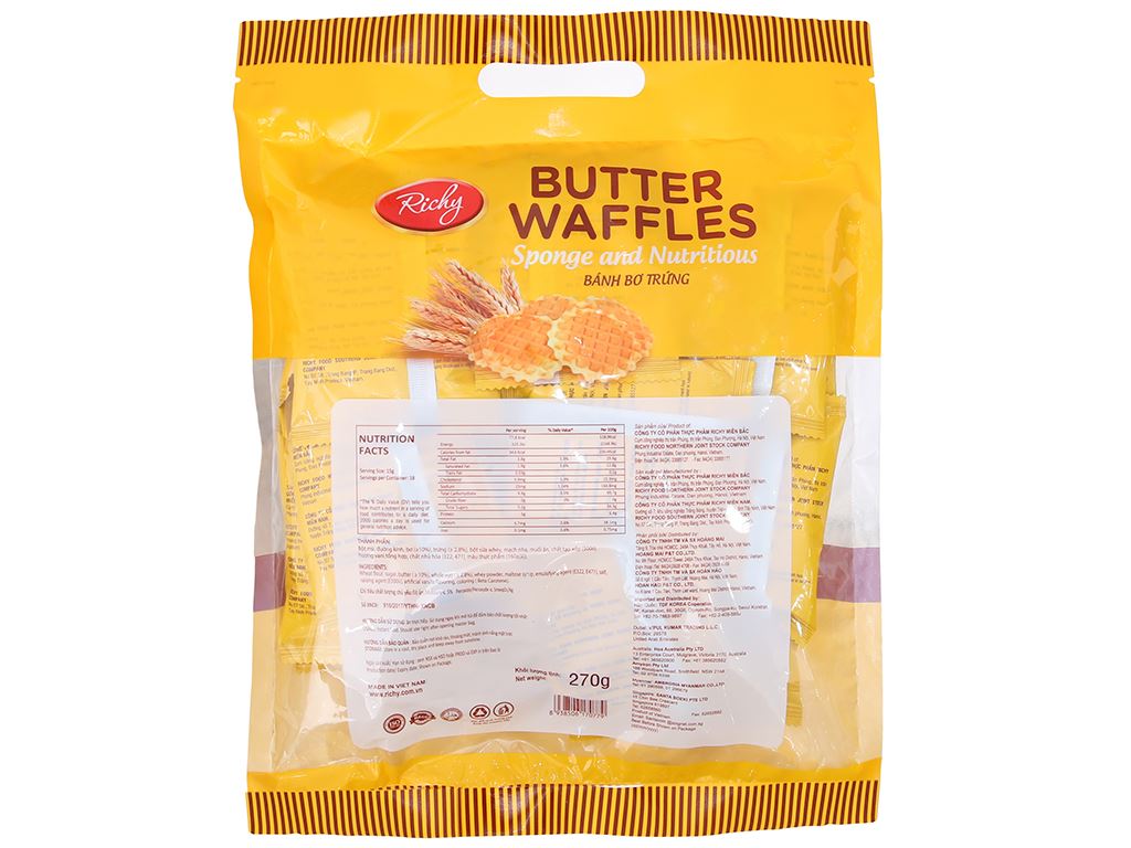 Bánh bơ trứng Butter Waffles Richy gói 270g 3