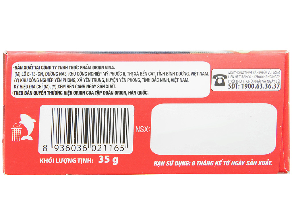 Bánh cá vị tôm nướng môi đỏ Orion Marine Boy hộp 35g 3