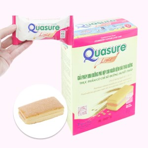 Bánh bông lan cho người tiểu đường kem hương dâu Quasure Light hộp 126g (7 cái)