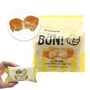 Bánh ăn sáng sợi thịt gà Orion C'est Bon gói 255g (15 bánh)