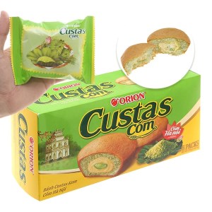 Bánh bông lan kem cốm Custas hộp 138g