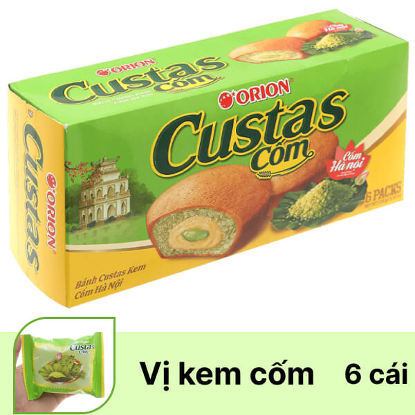 Hộp 6 cái bánh bông lan kem cốm Custas
