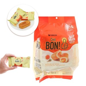 Bánh ăn sáng sợi thịt gà sốt kem trứng muối Orion C'est Bon 5 gói x 20.3g