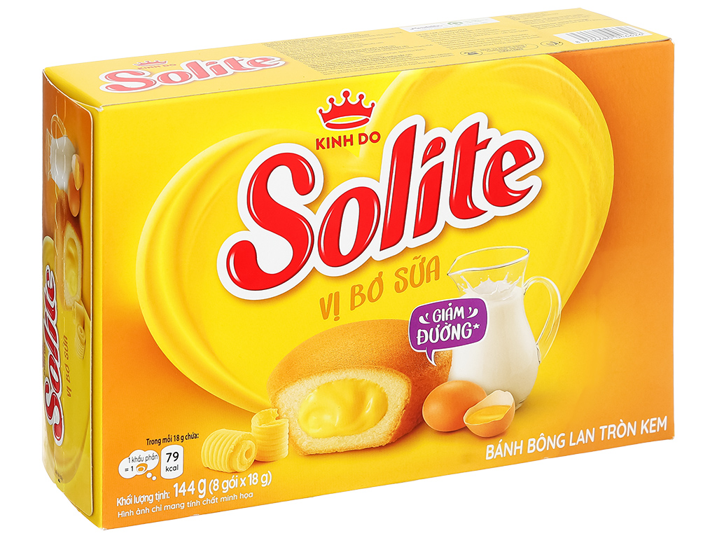 Bánh bông lan tròn kem bơ sữa Solite 144g tại Bách hóa XANH