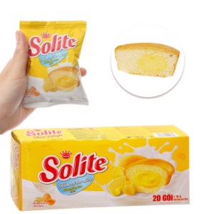 Bánh bông lan kem vị bơ sữa Solite hộp 360g (20 cái)