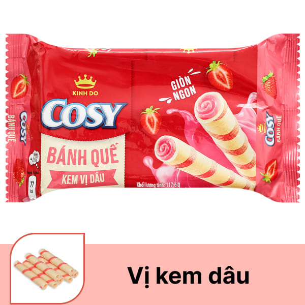 Bánh quế vị kem dâu Cosy gói 117.6g
