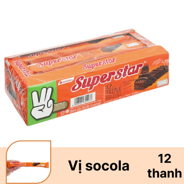 Bánh xốp phủ kem socola Superstar hộp 150g