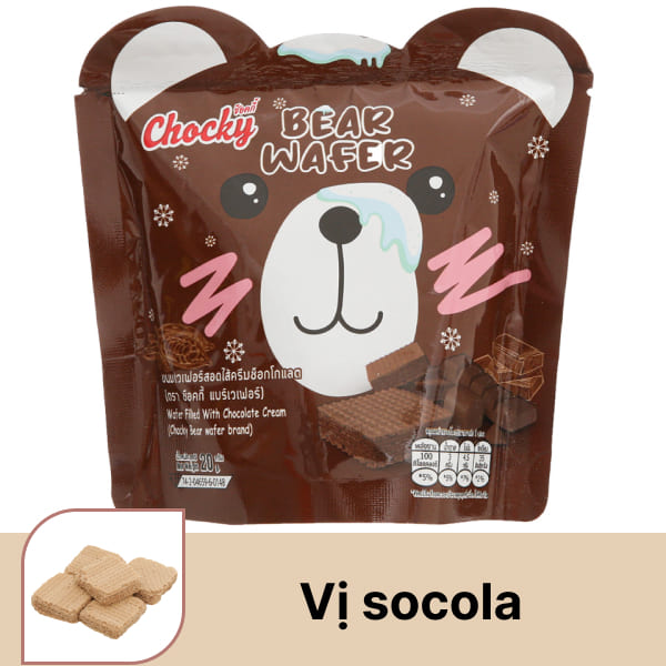 Bánh xốp hương socola Chocky Bear 20g