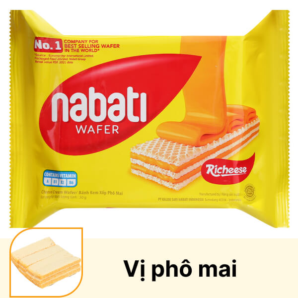 Bánh xốp nhân phô mai Nabati gói 50g