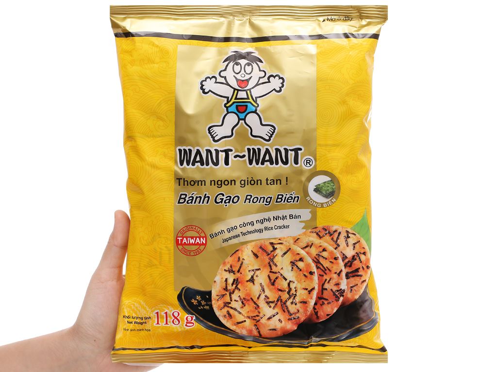 Bánh gạo rong biển Want Want gói 118g 6