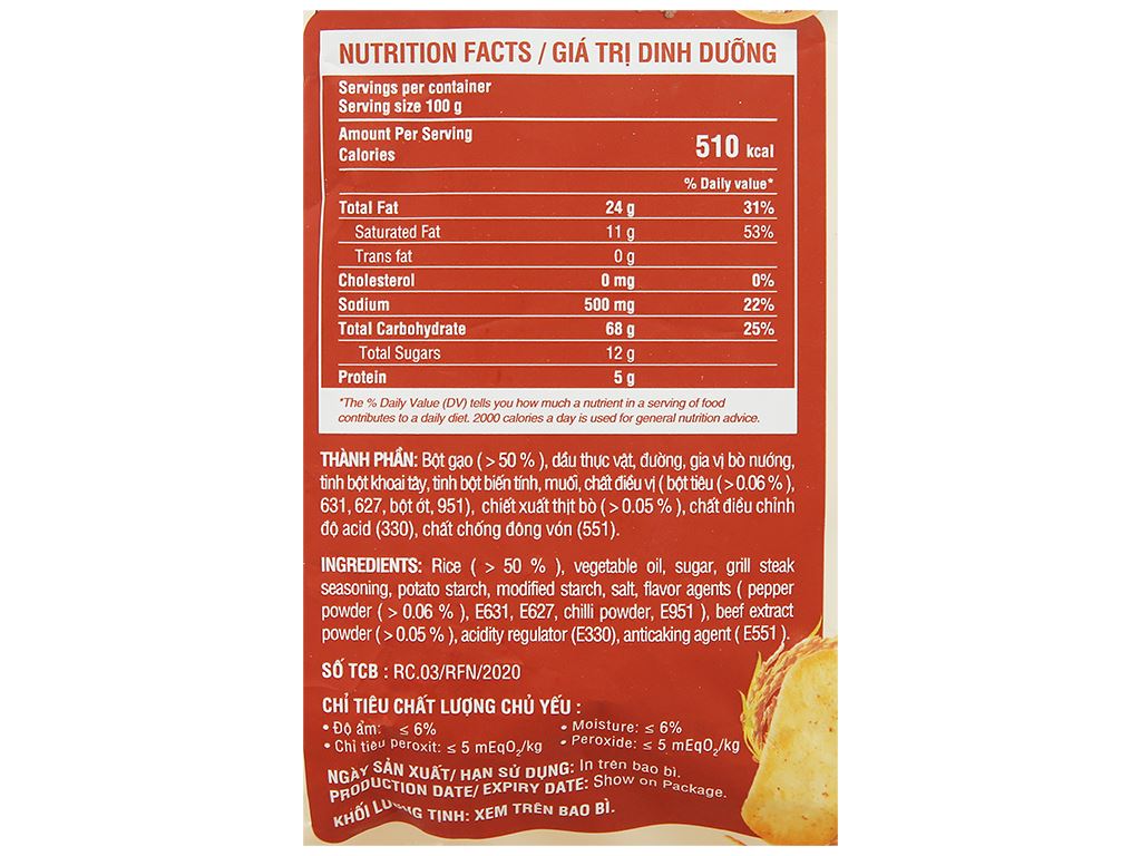 Bánh gạo vị bò nướng tiêu một nắng Richy Jinju Gold gói 134.4g 4