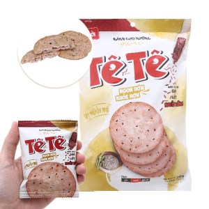 Bánh gạo nướng vị muối mè Tê Tê gạo lứt huyết rồng gói 140g