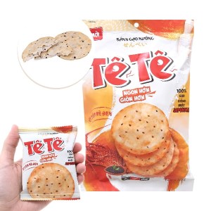 Bánh gạo nướng vị tôm mè đen Tê Tê gạo Nhật gói 120g