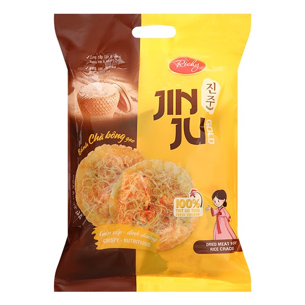 Bánh Gạo Richy Jinju Gold Vị Chà Bông Gói 168G (Từ 1 Tuổi)