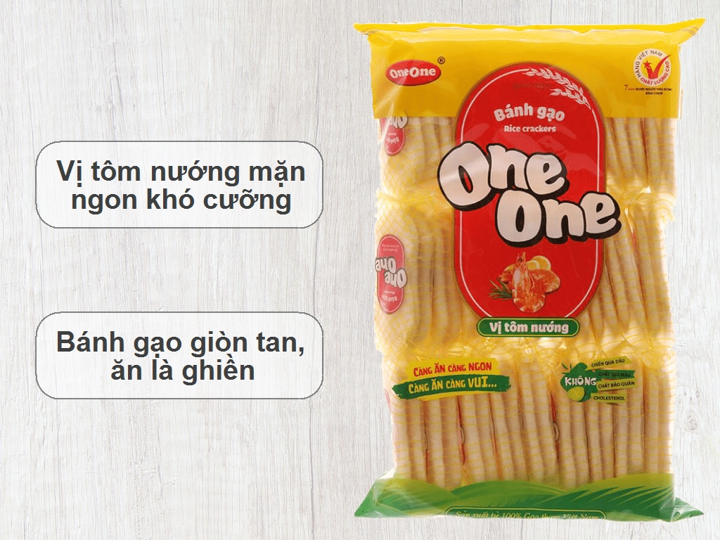 Bánh gạo One One vị tôm nướng gói 150g 2