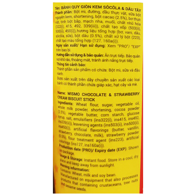 Bánh que Wismo vị socola và dâu ly 35g (từ 3 tuổi) 4
