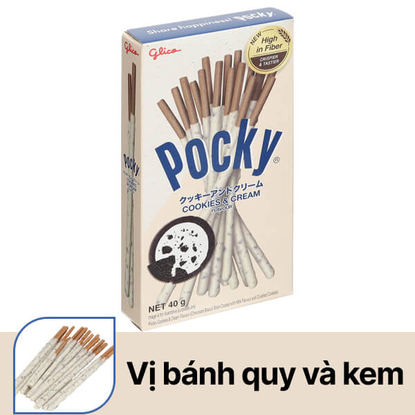 Bánh que Glico Pocky cookies & cream hộp 40g