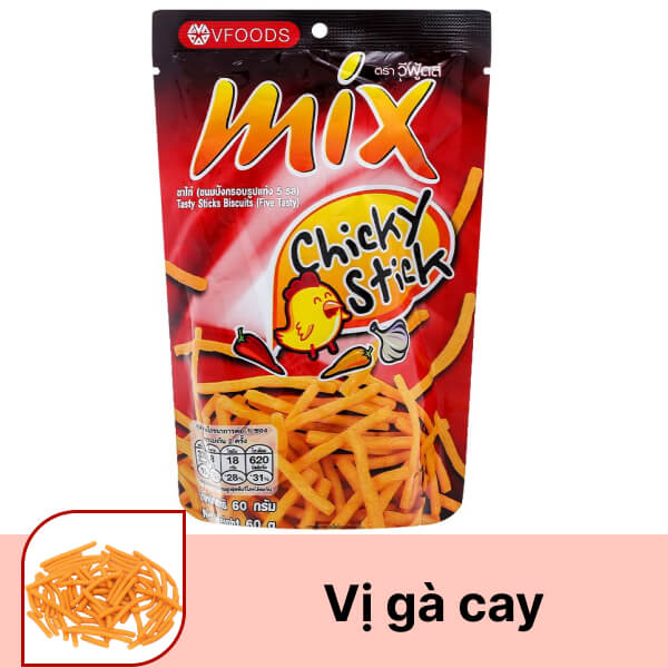 Bánh que Mix hương vị gà cay gói 60g