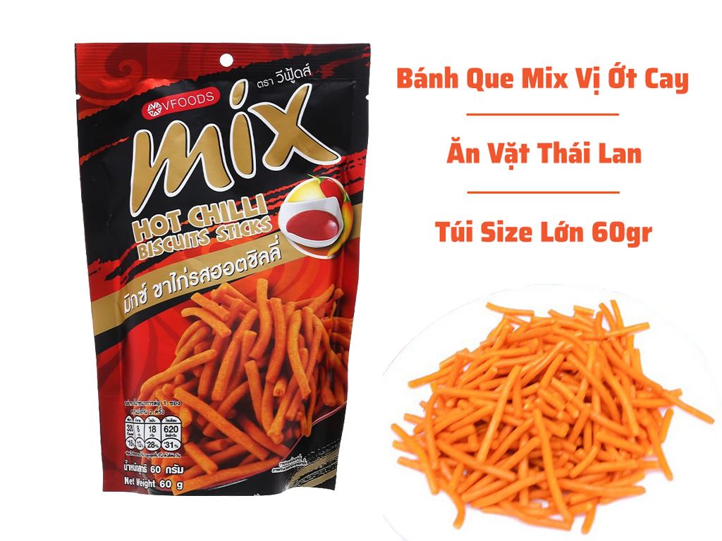 Bánh que Mix hương vị ớt cay 60g giá tốt tại Bách hoá XANH