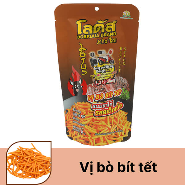 Bánh que Dorkbua vị bò bít tết gói 62g