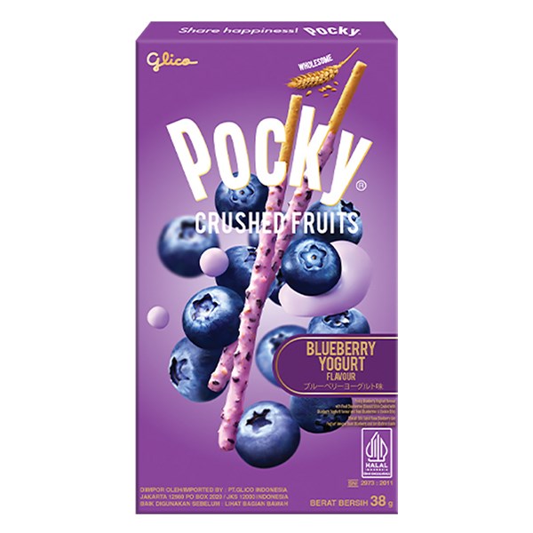 Bánh Que Glico Pocky Trái Cây Nghiền Vị Sữa Chua Việt Quất Hộp 38G (Từ 3 Tuổi)