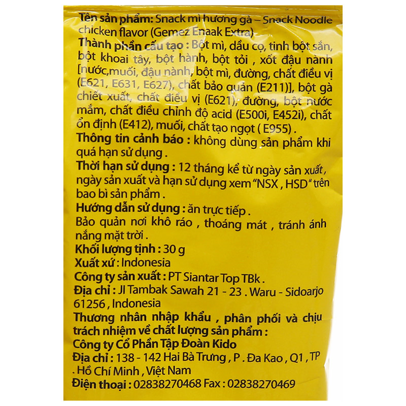 Snack mì Enaak vị gà gói 30g (từ 1 tuổi) 5