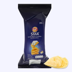 Snack khoai tây vị kem chua và hành tây Lay's stax gói 38g