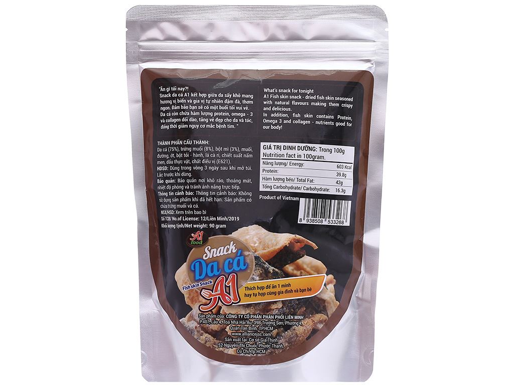 Snack da cá trứng muối A1 Food 90g giá tốt tại Bách hoá XANH