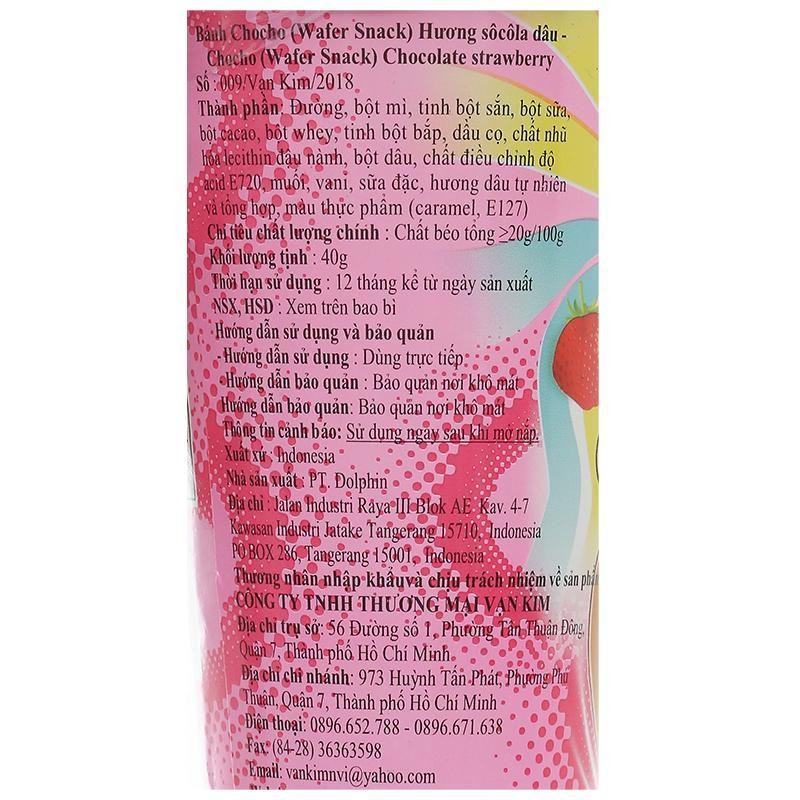 Lốc 10 ly bánh que chấm socola vị dâu Chocho 40g (từ 2 tuổi) 8
