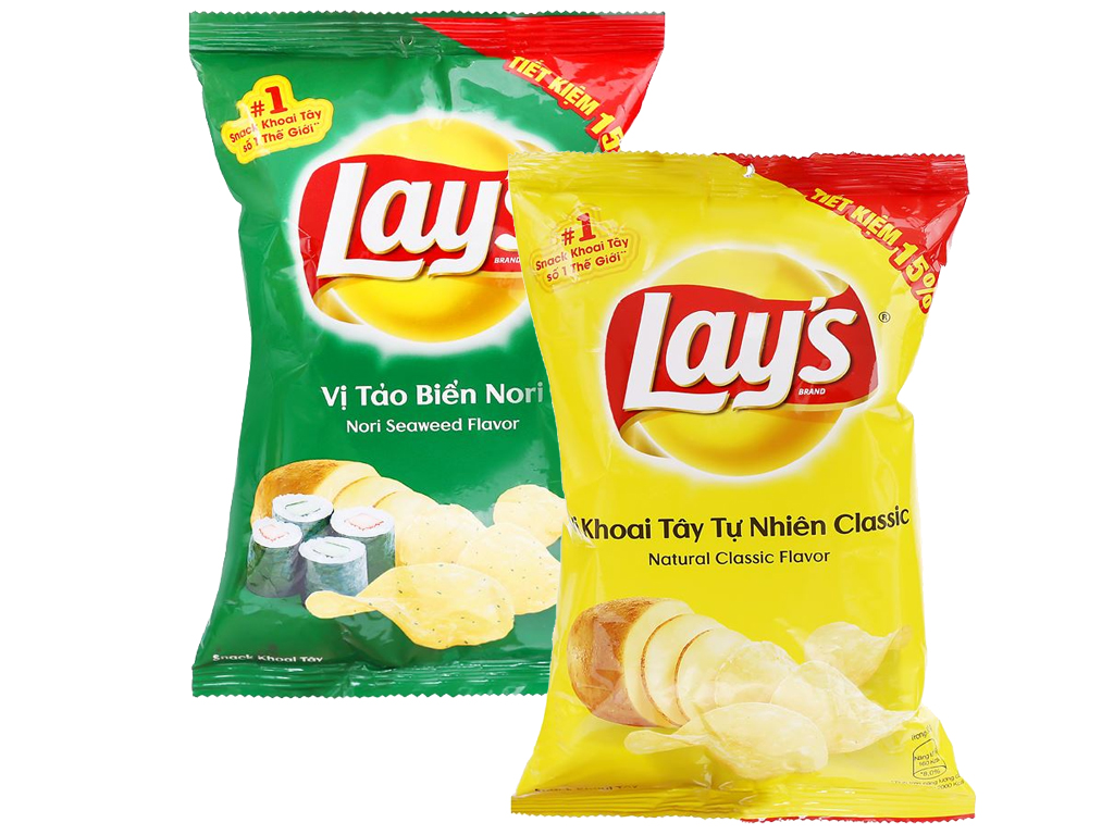 Combo Snack khoai tây vị tự nhiên Classic Lay's gói 52g