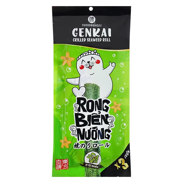 Túi 3 Gói Snack Rong Biển Vị Tự Nhiên Tohogenkai 3.6G (Từ 1 Tuổi)