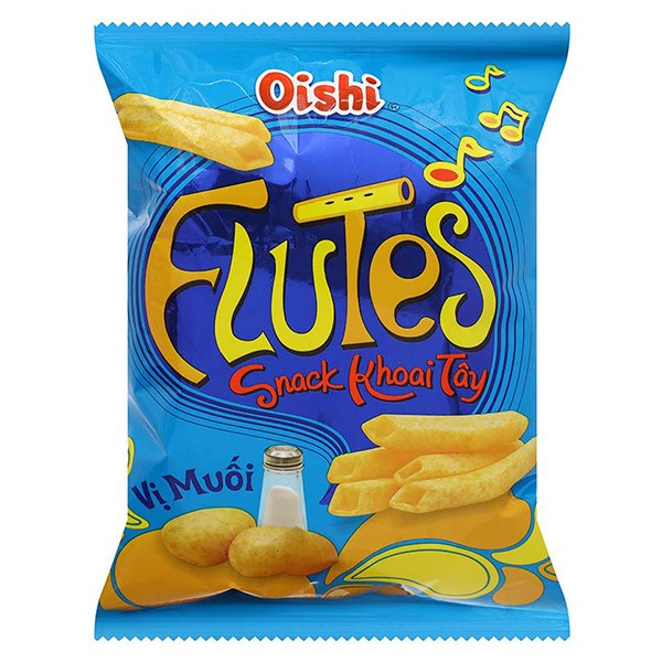 Snack Khoai Tây Vị Muối Oishi Flutes 35G (Từ 3 Tuổi)