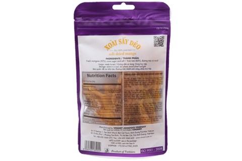 Xoài sấy dẻo Vinamit gói 100g