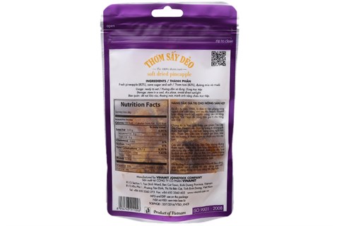 Thơm sấy dẻo Vinamit gói 100g