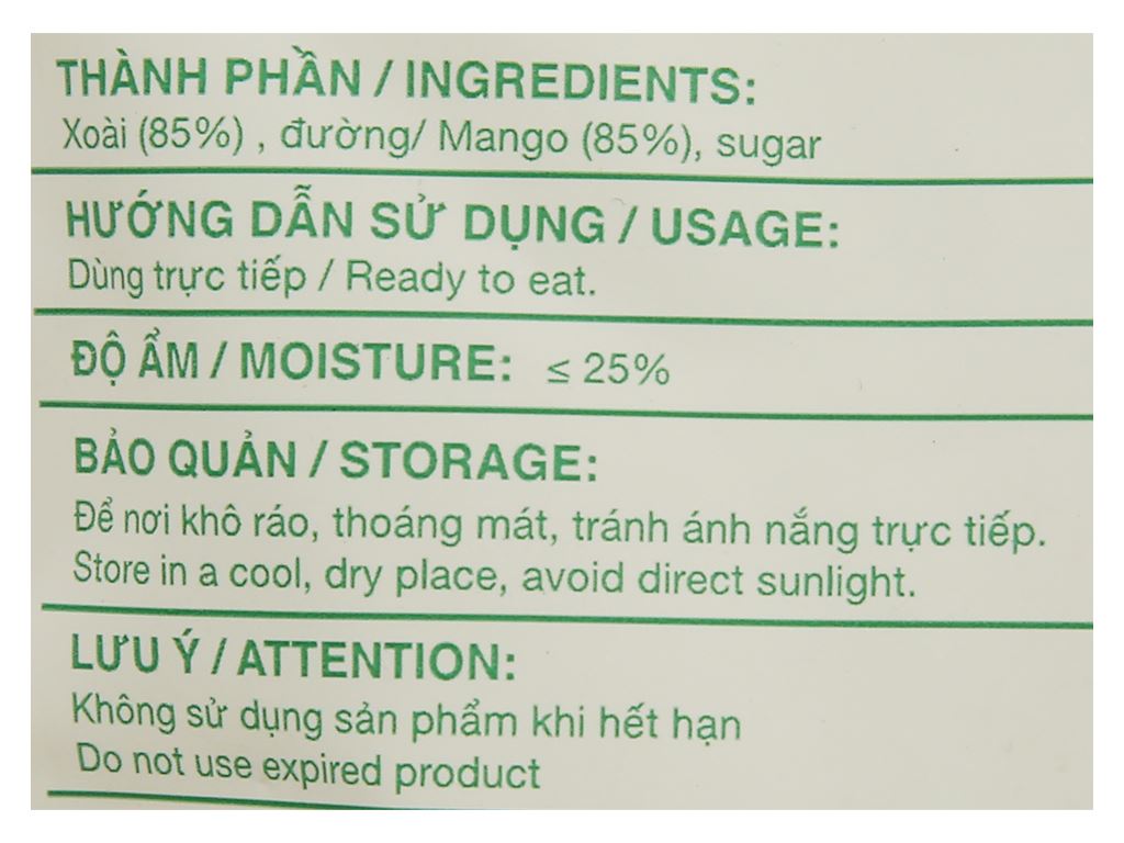 Xoài sấy dẻo Tiến Thịnh túi 100g 3